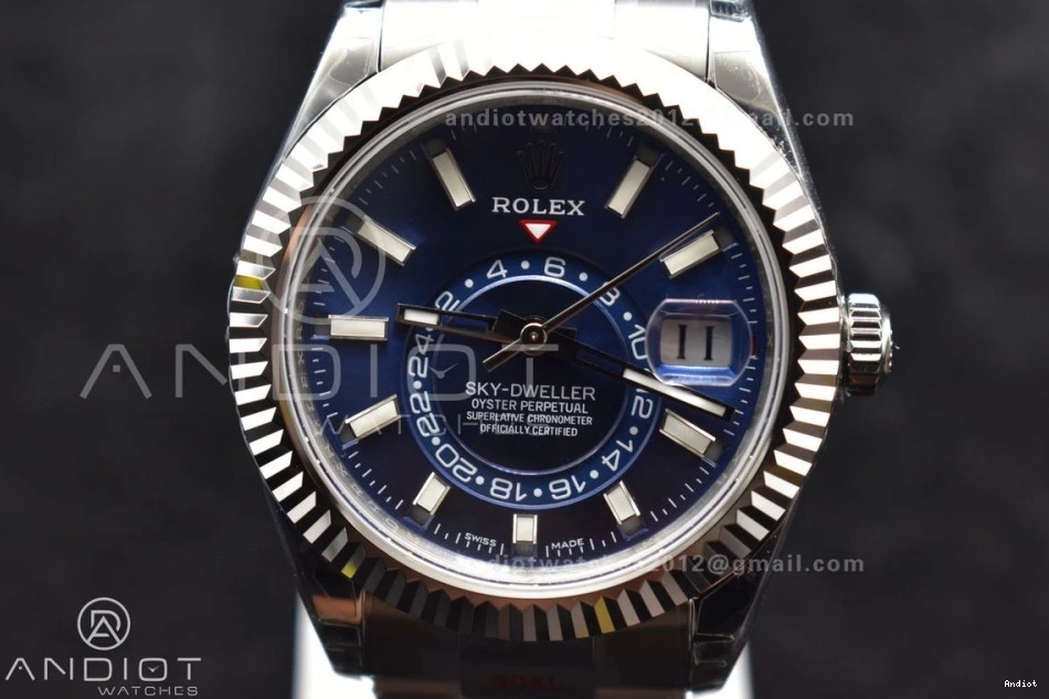 Skydweller SS A23J Oyster Blue Edition on SS Best Dial Noob Bracelet 0122
